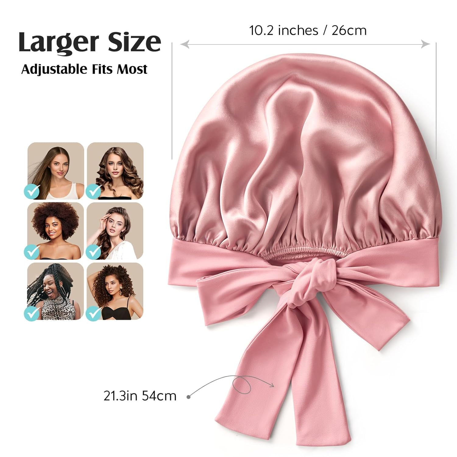 Satin-Nachtmütze | Glattes Haar, Kein Frizz