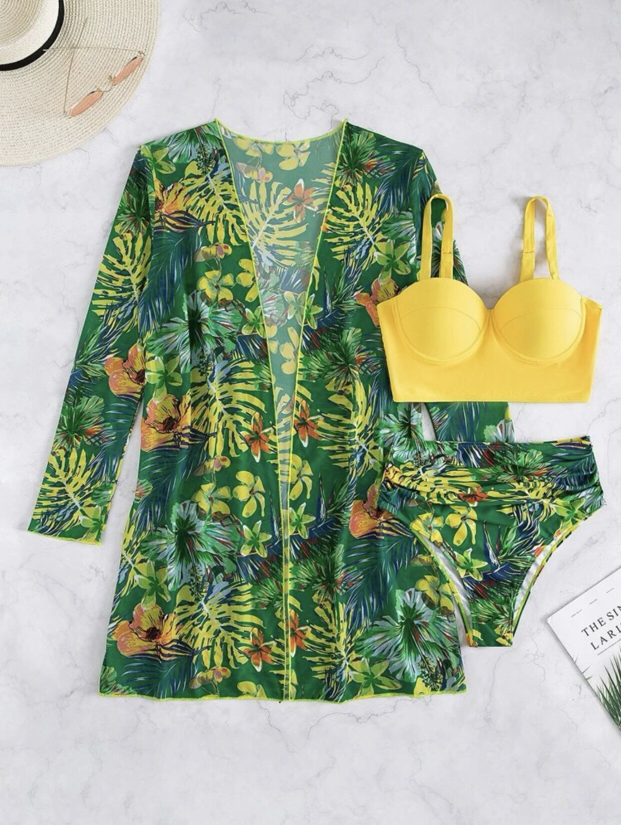 Zuedy's 3 Stück Bikini-Set mit Blumenparadies