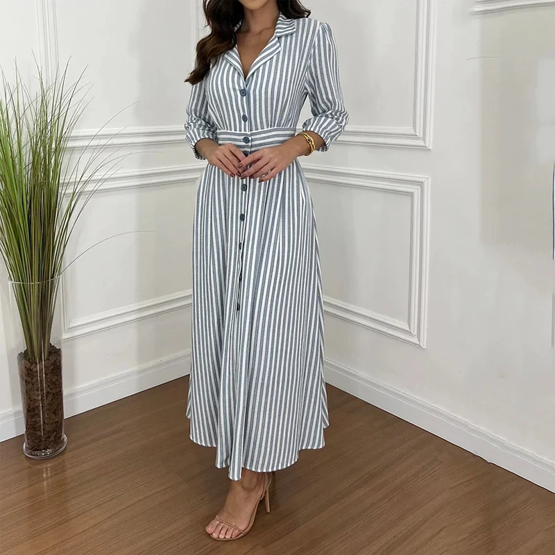 Stella - Gestreiftes Hemdblusenkleid mit Knopfleiste | Unkompliziert Schick & Luftig