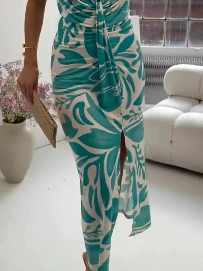 Martha - Geschlitztes Maxikleid | Elegante Falten & Feminine Passform