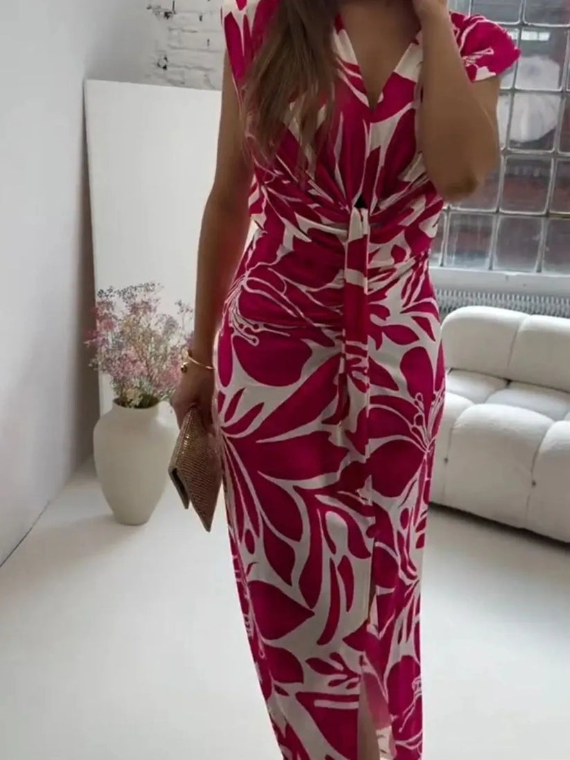 Martha - Geschlitztes Maxikleid | Elegante Falten & Feminine Passform