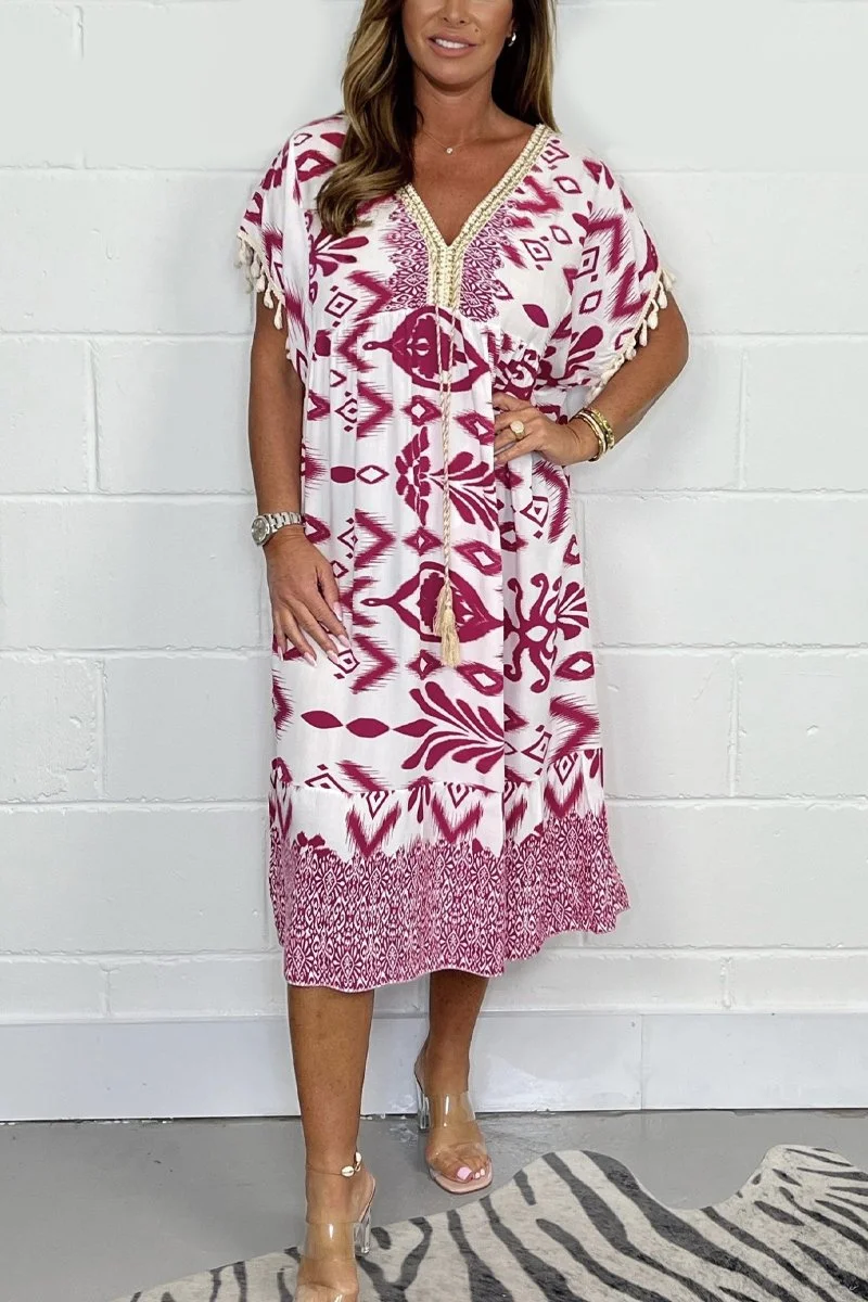Priscilla – Fransen-Boho-Kleid | Entspannte Boho-Eleganz für den Alltag