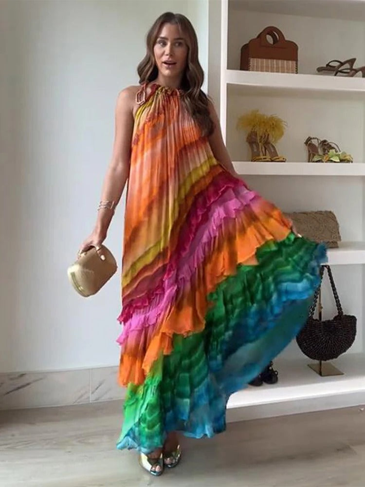 Amelie - Rüschen-Maxikleid | Kühn, Fließend, Auffallend