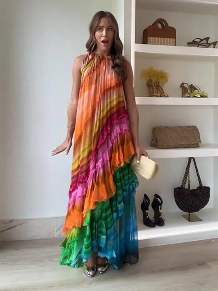 Amelie - Rüschen-Maxikleid | Kühn, Fließend, Auffallend