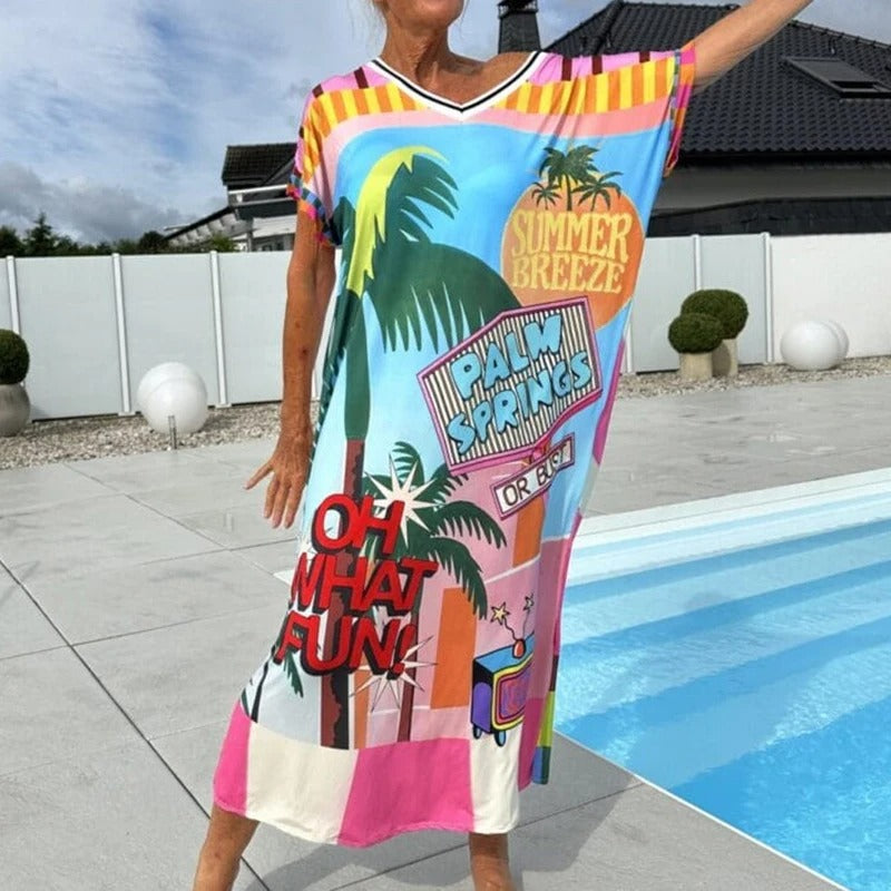 Avery – V-Ausschnitt-Kleid mit Schickem Print | Leicht, Bequem & Stylisch