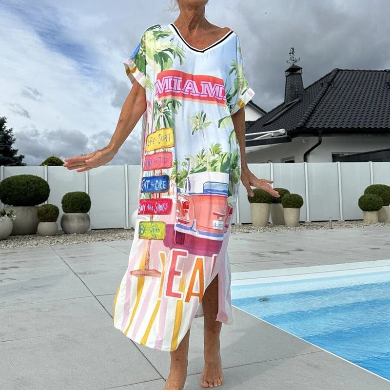 Avery – V-Ausschnitt-Kleid mit Schickem Print | Leicht, Bequem & Stylisch