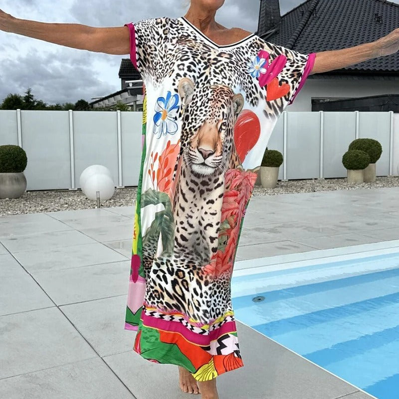 Avery – V-Ausschnitt-Kleid mit Schickem Print | Leicht, Bequem & Stylisch